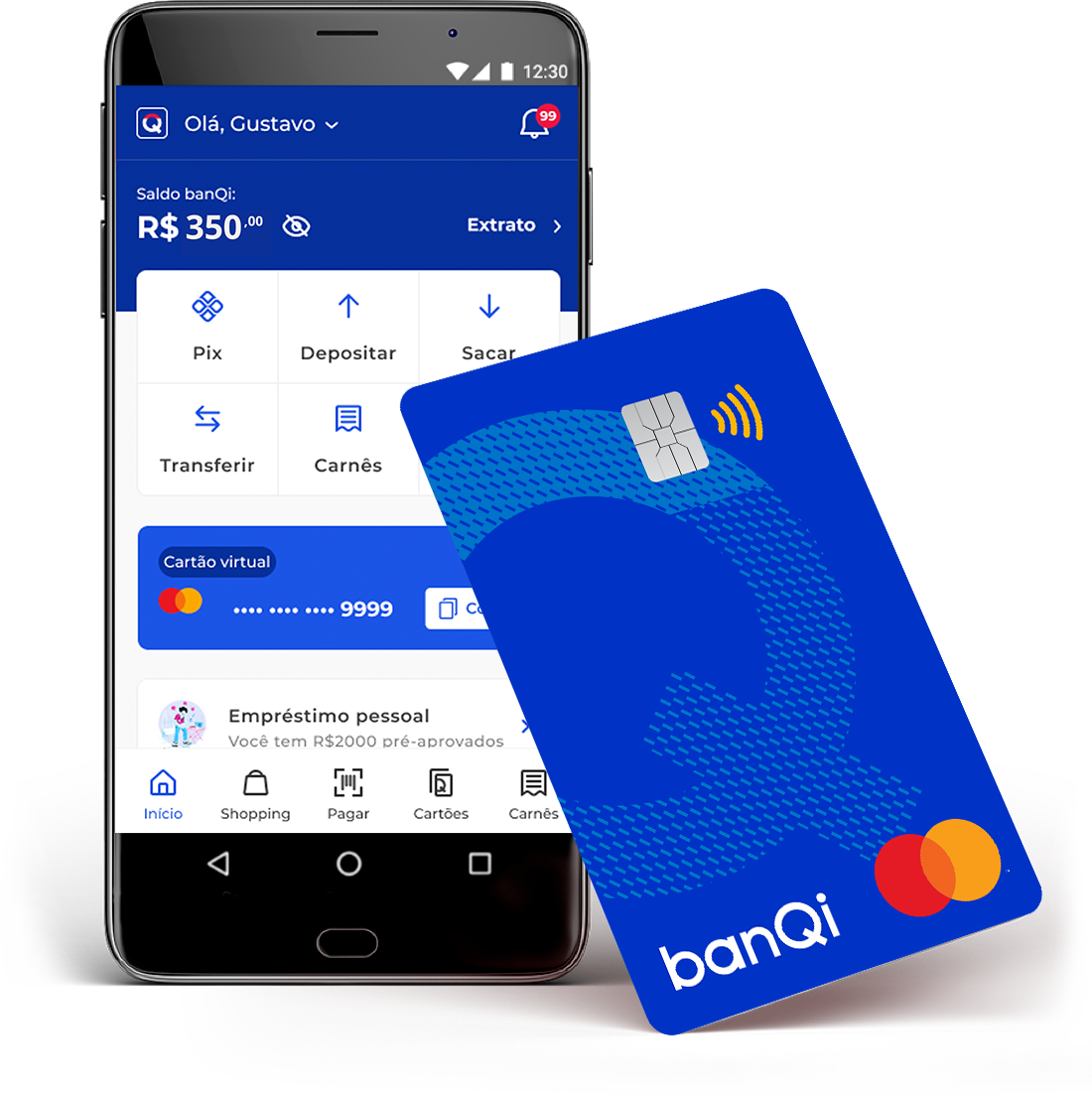 Cartão pré-pago banQi Mastercard